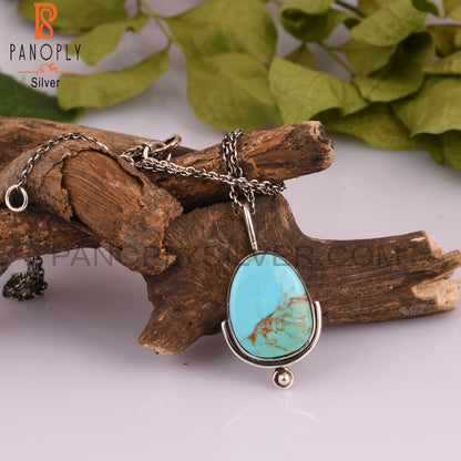Kingman Turquoise Unshaped 925 Sterling Silver Pendant