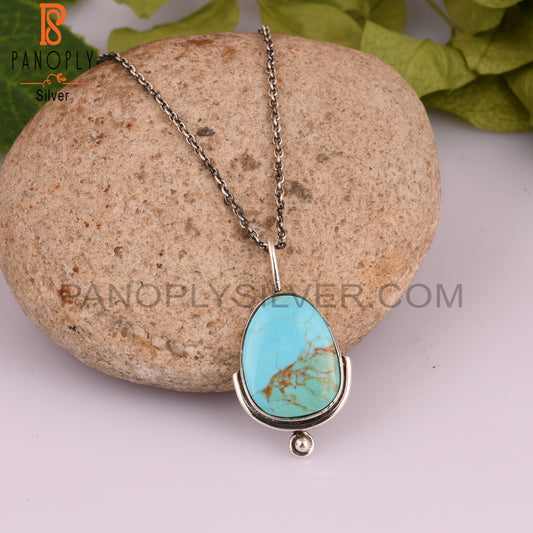 Kingman Turquoise Unshaped 925 Sterling Silver Pendant