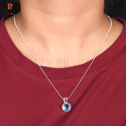 Bio Alexandrite Doublet Quartz Ball Chain Pendant Necklace