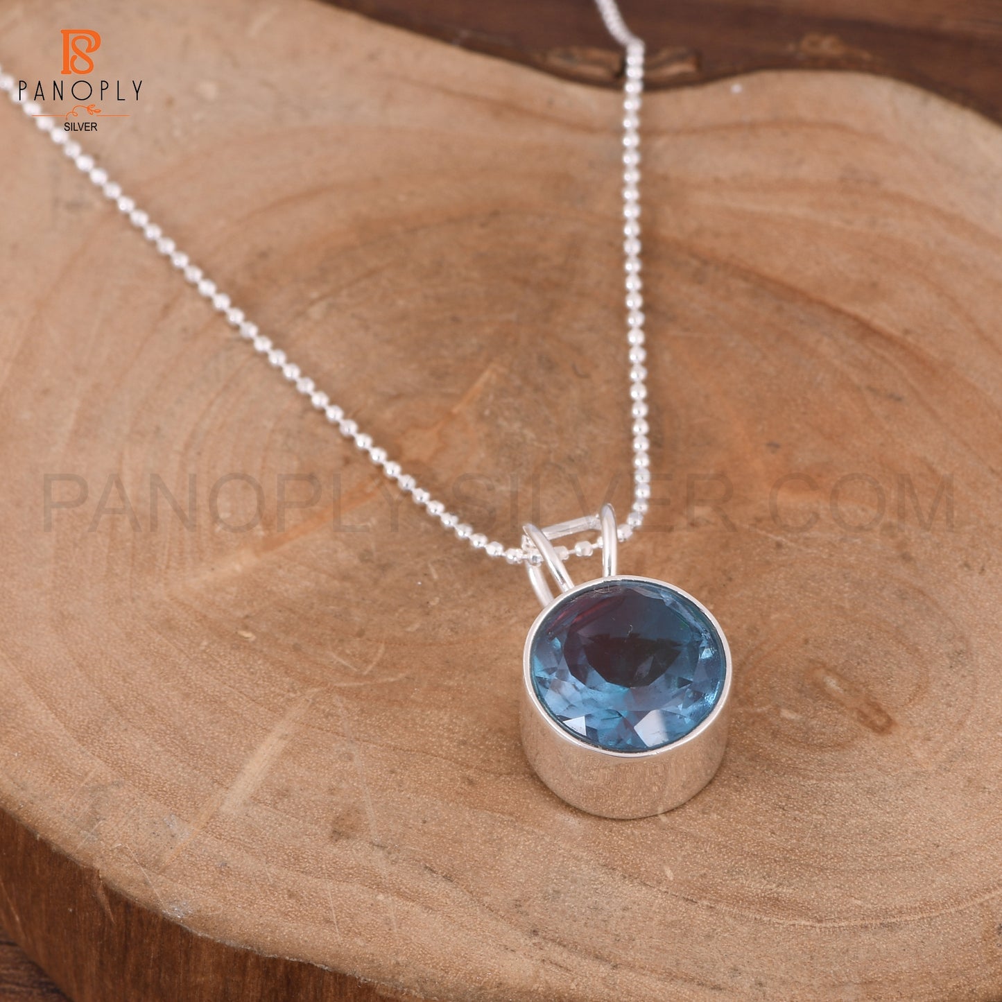 Bio Alexandrite Doublet Quartz Ball Chain Pendant Necklace