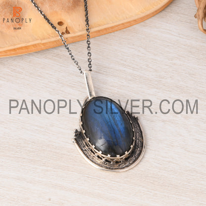 Labradorite 925 Sterling Silver Jewelry Pendant for Women