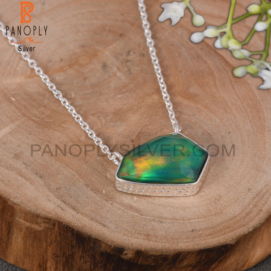 Aurora Opal Green 925 Sterling Silver Pendant