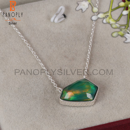 Aurora Opal Green 925 Sterling Silver Pendant