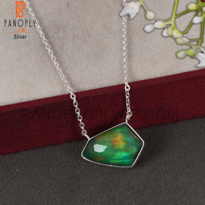 Aurora Opal Green 925 Sterling Silver Pendant