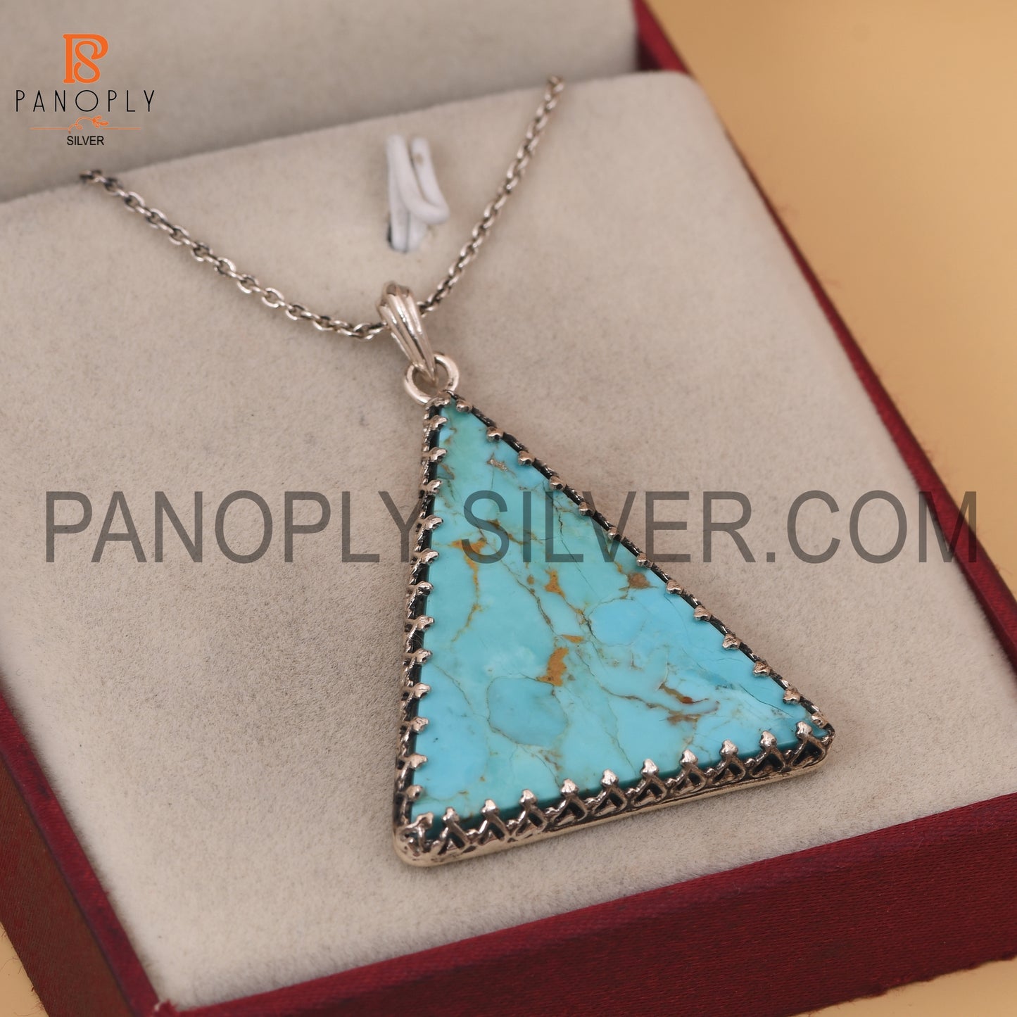 Turquoise Triangle Shape 925 Quality Pendants For Girls
