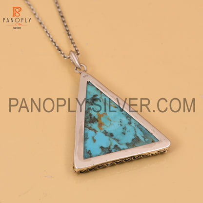Turquoise Triangle Shape 925 Quality Pendants For Girls