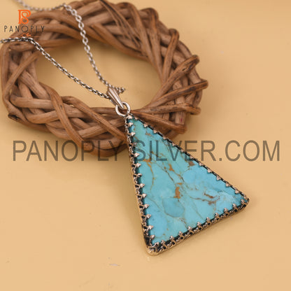 Turquoise Triangle Shape 925 Quality Pendants For Girls