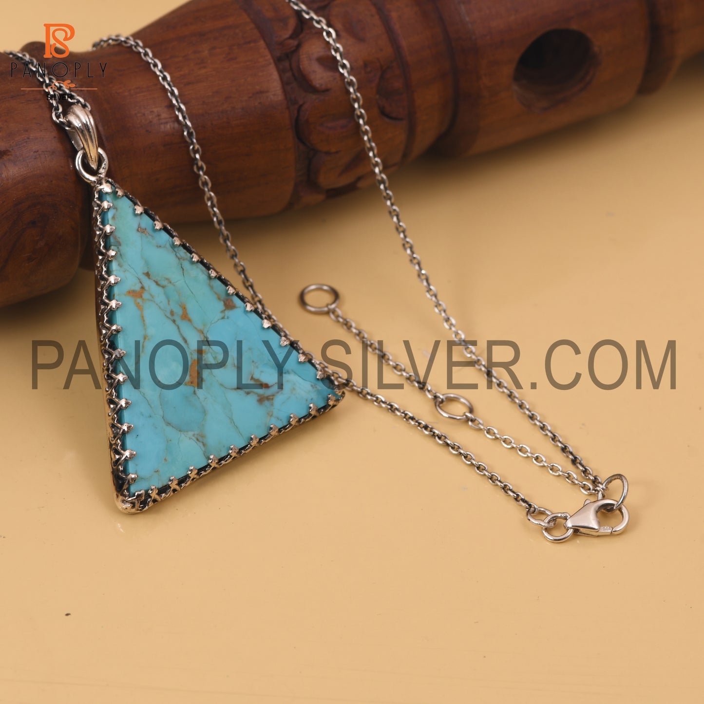 Turquoise Triangle Shape 925 Quality Pendants For Girls