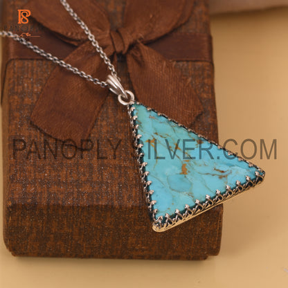 Turquoise Triangle Shape 925 Quality Pendants For Girls