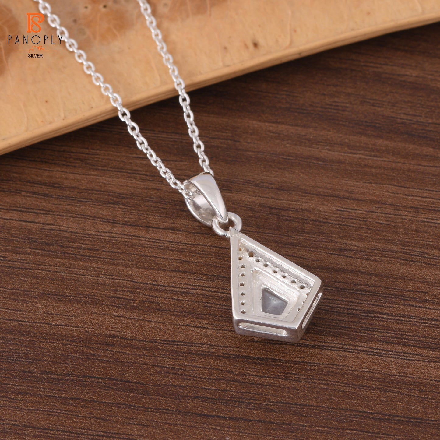 Rainbow Moonstone & Cz 925 Quality Gemstone Pendant