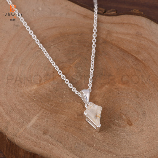 Golden Rutile Gemstone 925 Quality Silver Pendant