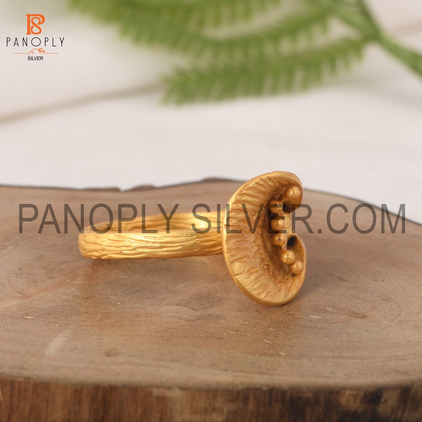 925 Sterling Silver Gold Plated Calla Lily Flower Ring