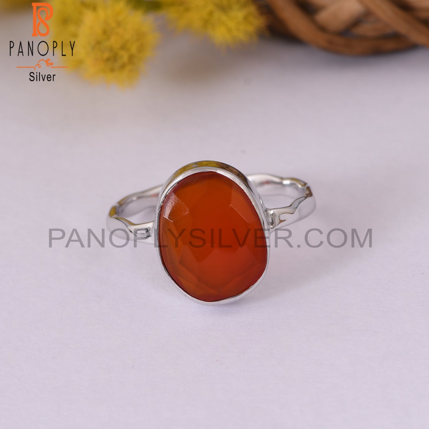 Carnelian Rough Gemstone Handmade Chalcedony Rings