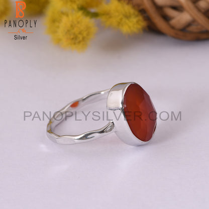 Carnelian Rough Gemstone Handmade Chalcedony Rings