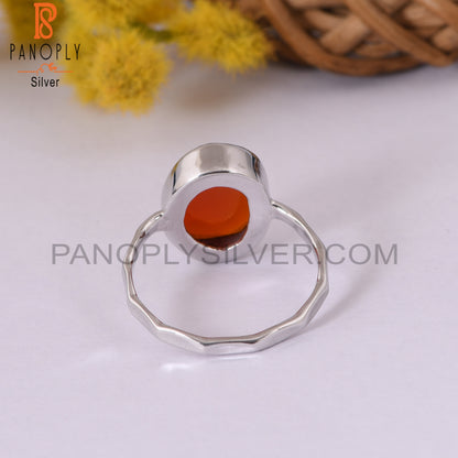 Carnelian Rough Gemstone Handmade Chalcedony Rings