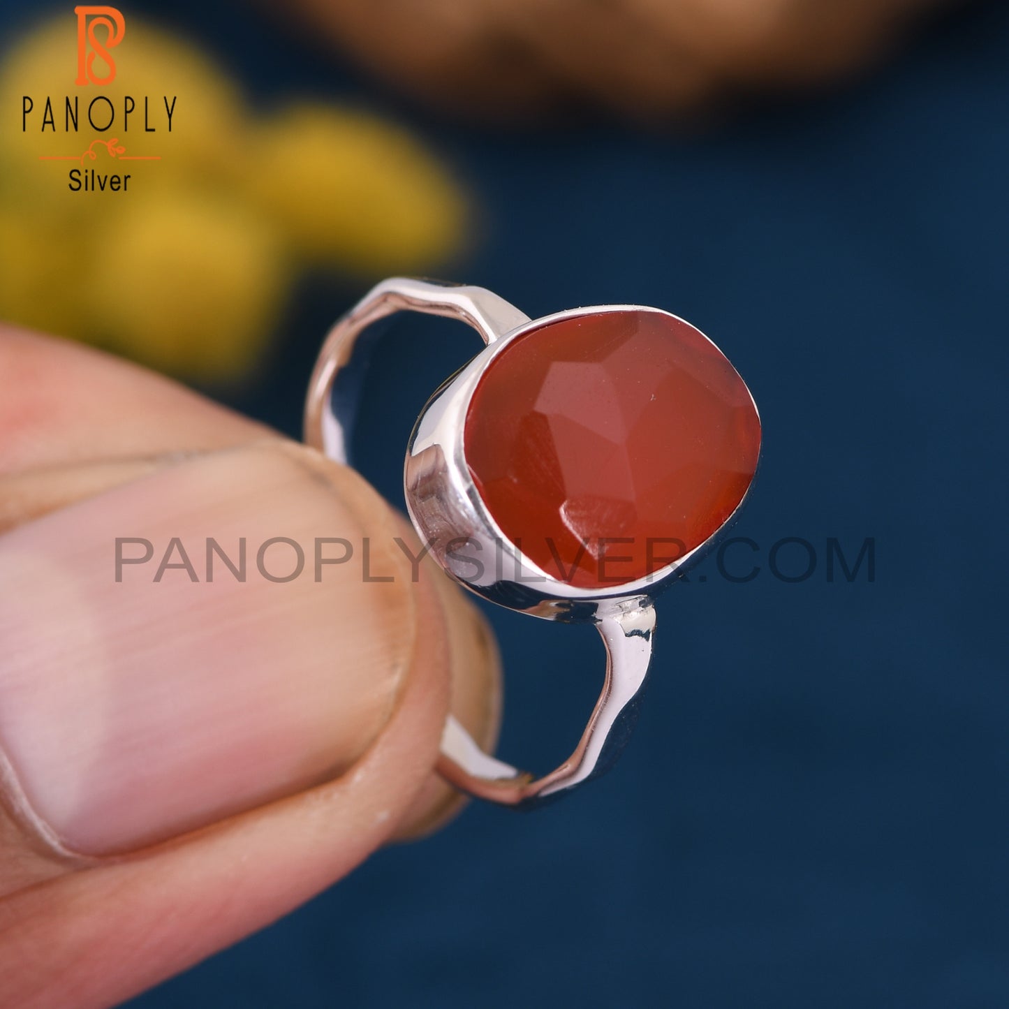 Carnelian Rough Gemstone Handmade Chalcedony Rings