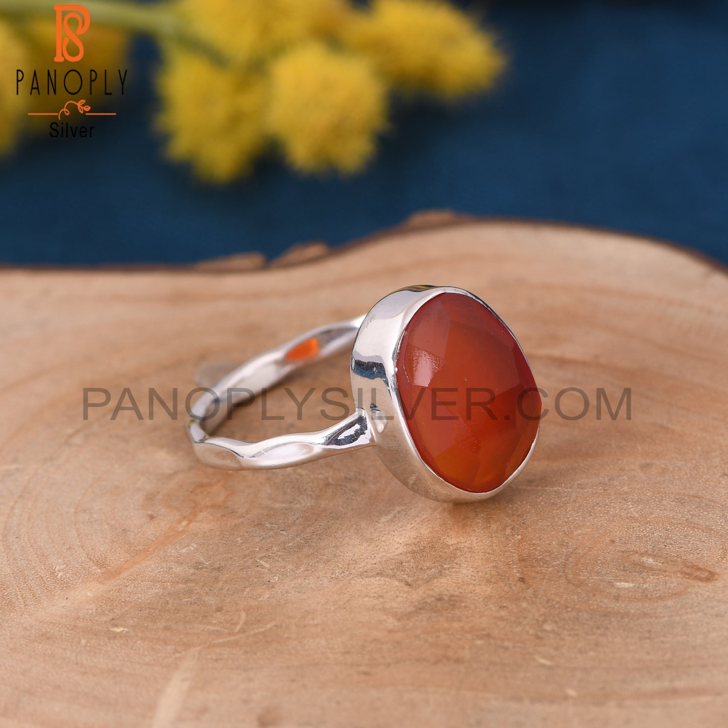 Carnelian Rough Gemstone Handmade Chalcedony Rings