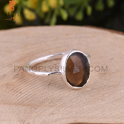 Smoky Handmade 925 Sterling Silver Quartz Rings