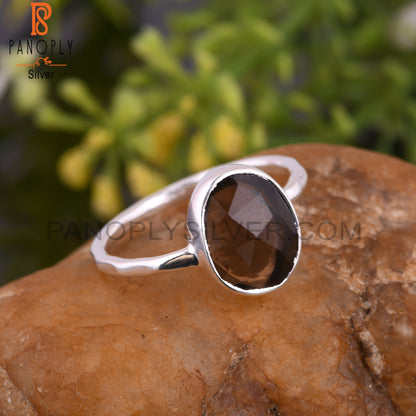 Smoky Handmade 925 Sterling Silver Quartz Rings