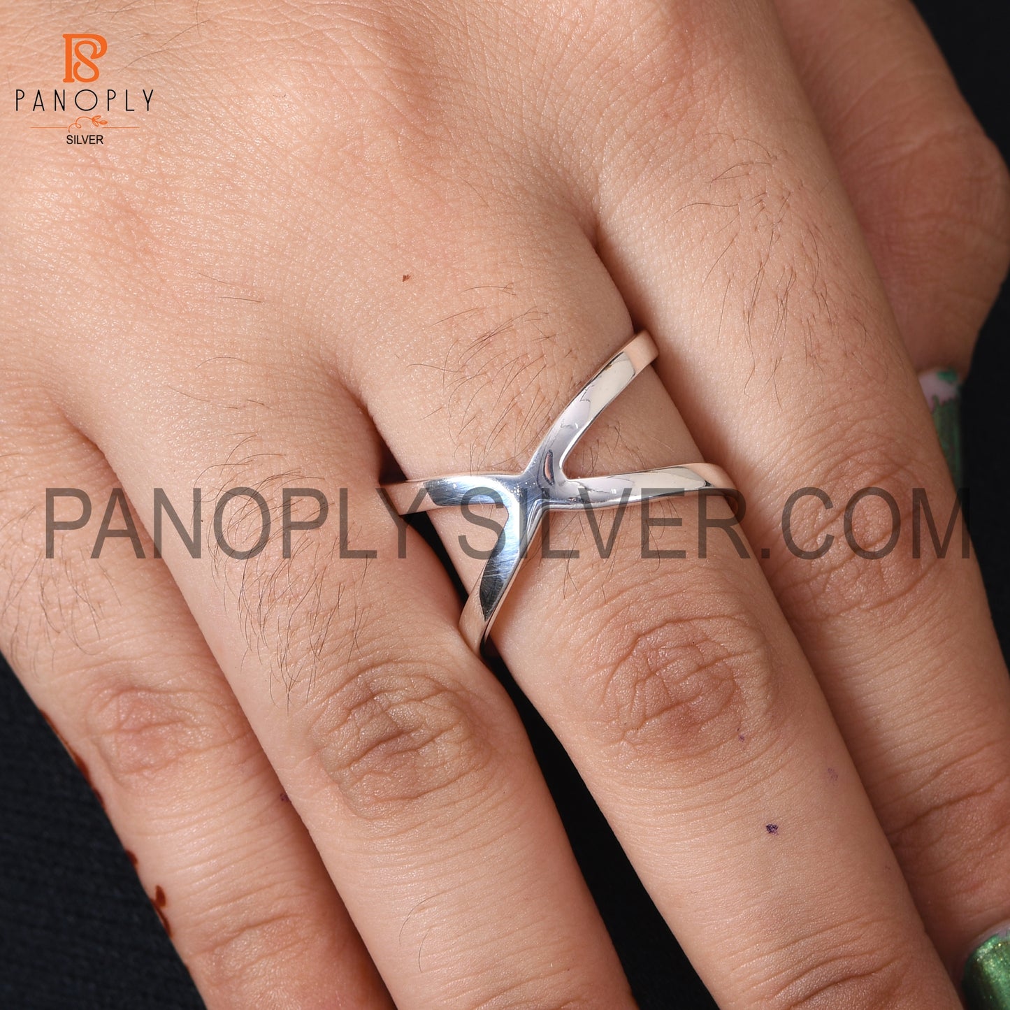925 Quality Cress Cross Silver X Shape Rings