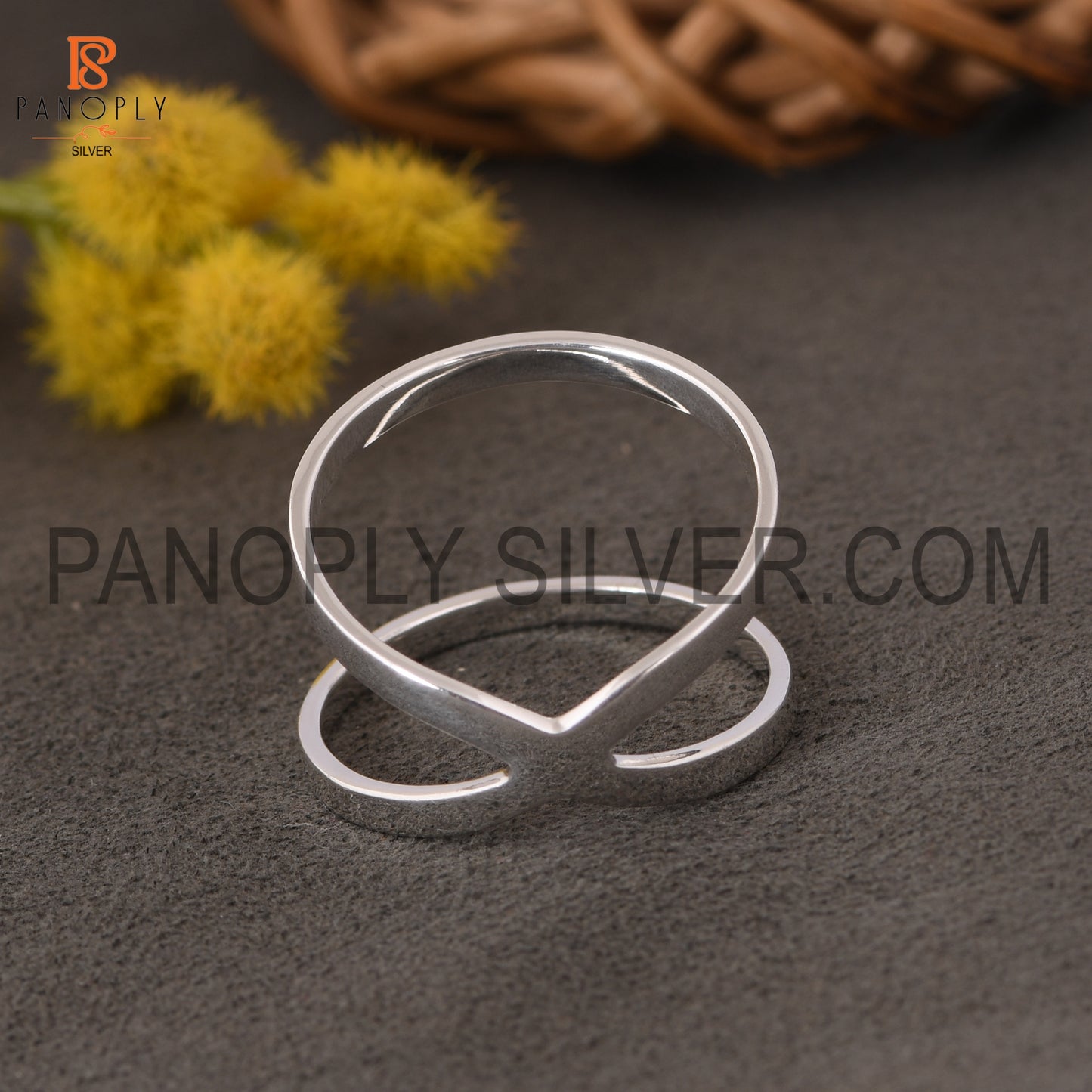 925 Quality Cress Cross Silver X Shape Rings