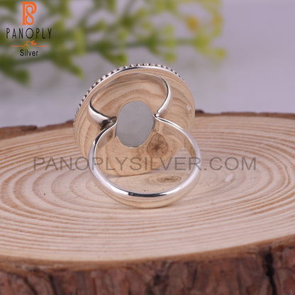 Aquamarine Oval Shape 925 Sterling Silver Rings