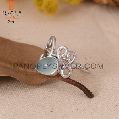 Aqua Chalcedony Filigree Rings