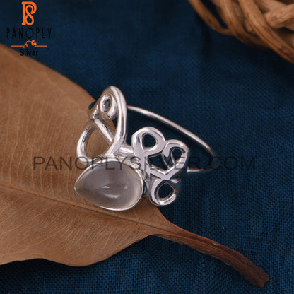 Crystal Quartz Pear Shape Filigree Rings
