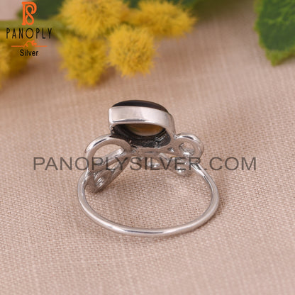 Smoky Quartz 925 Sterling Silver Filigree Girls Rings