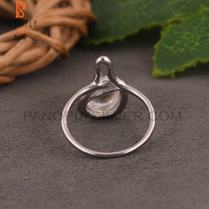 925 Silver Designer Crystal Quartz Pear Ring Jewelry