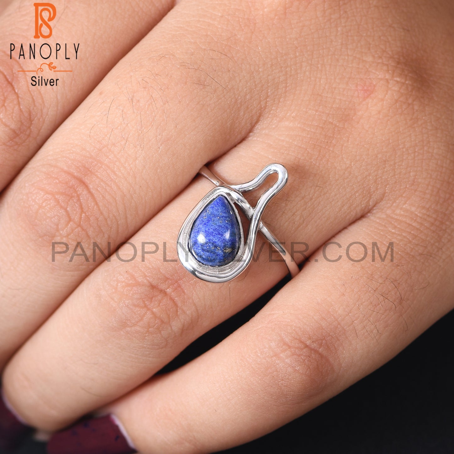 Nature Lapis Lazuli Inspired 925 Silver Ring Jewelry