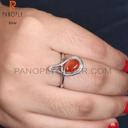 Red Onyx White Rhodium Plated 925 Silver Handmade Jewelry