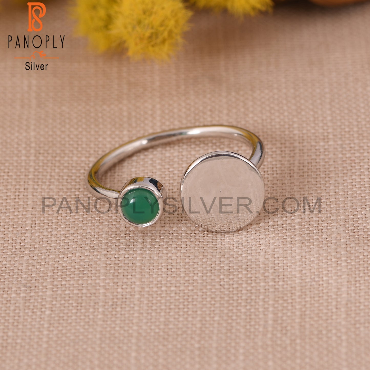 Green Onyx Gem Handmade 925 Sterling Fine Silver Girls Rings