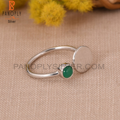 Green Onyx Gem Handmade 925 Sterling Fine Silver Girls Rings