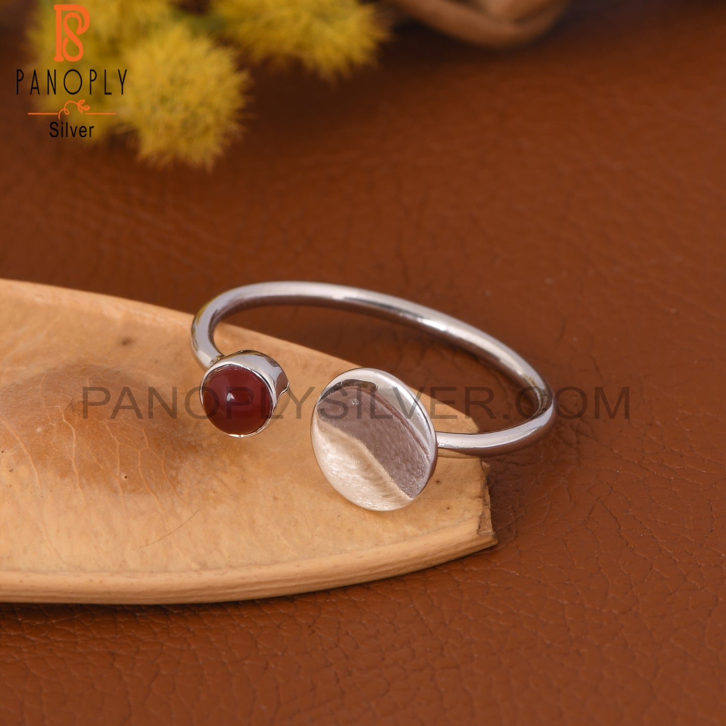 Red Onyx Gem Fine 925 Sterling Silver Promise Rings