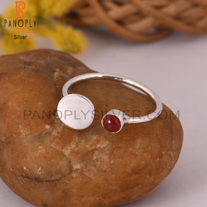 Red Onyx Gem Fine 925 Sterling Silver Promise Rings