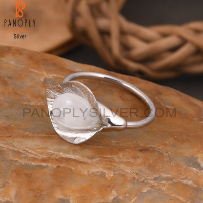 925 Silver Raibow Moonstone Floral Designer Ring