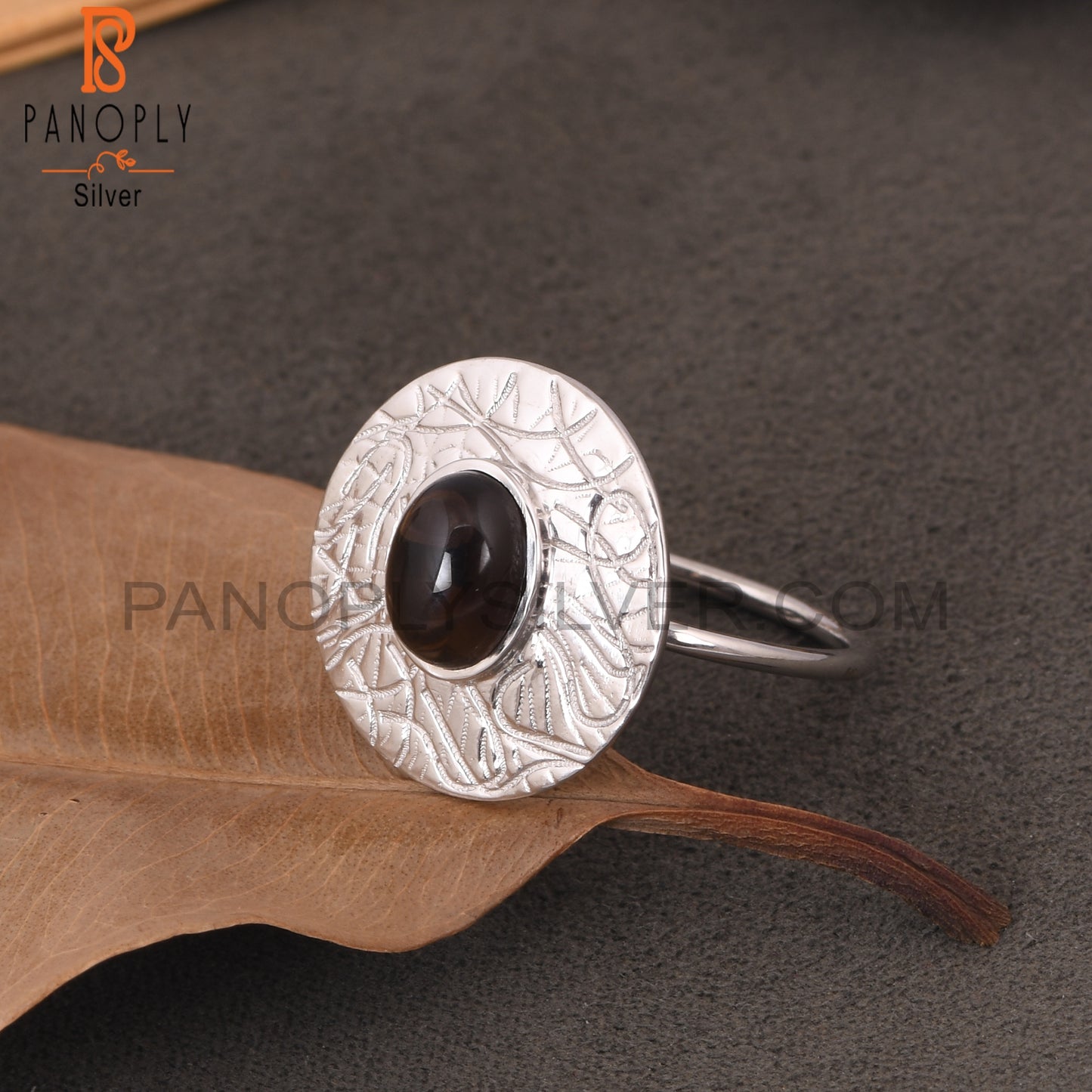 925 Sterling Silver Smoky Quartz Cocktail Ring For Womens