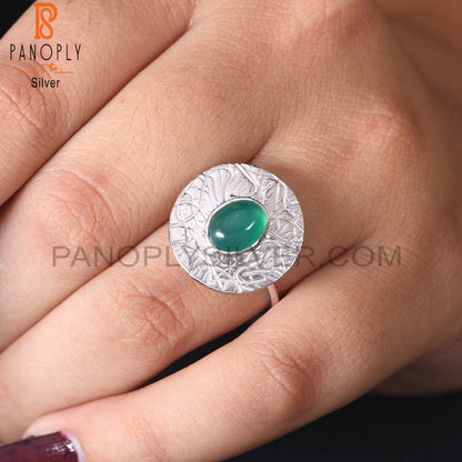 Green Onyx Gemstone 925 Silver Handmade Cocktail Ring