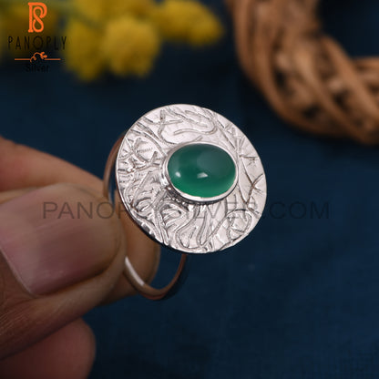 Green Onyx Gemstone 925 Silver Handmade Cocktail Ring