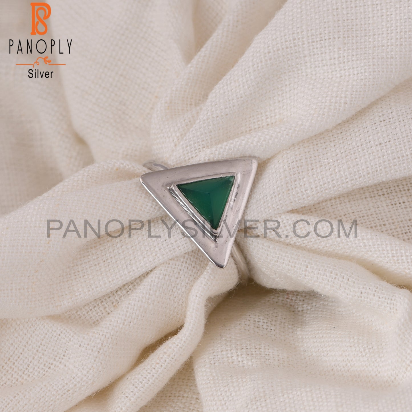 Green Onyx Bezel Set Gemstone 925 Silver Ring Jewelry