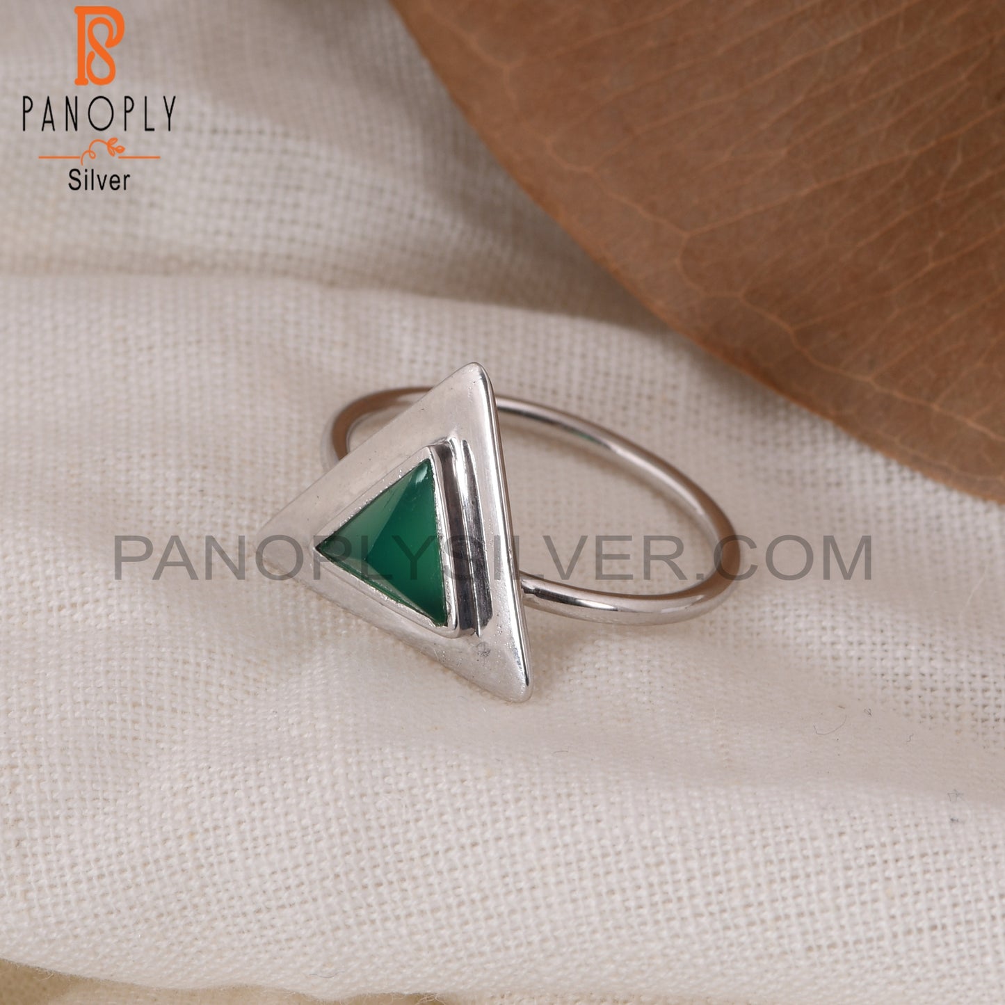 Green Onyx Bezel Set Gemstone 925 Silver Ring Jewelry