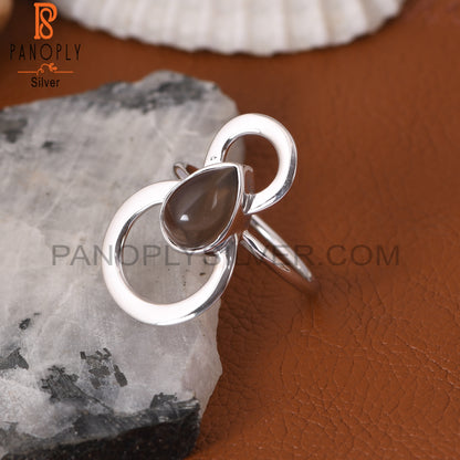 Cocktail  925 Sterling Silver Smoky Filigree Band Rings