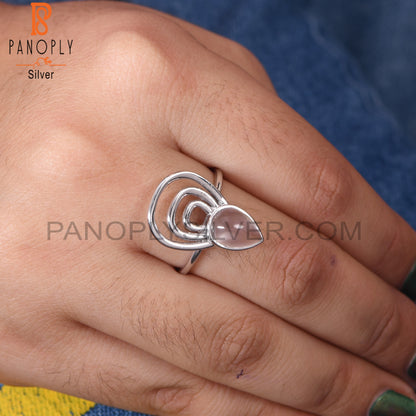 Crystal Quartz White Rhodium Plated 925 Silver Jewelry
