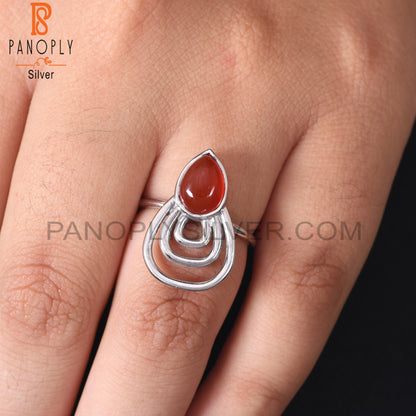 Red Onyx Gemstone 925 Silver Custom Ring Jewelry