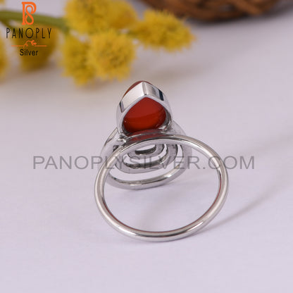 Red Onyx Gemstone 925 Silver Custom Ring Jewelry