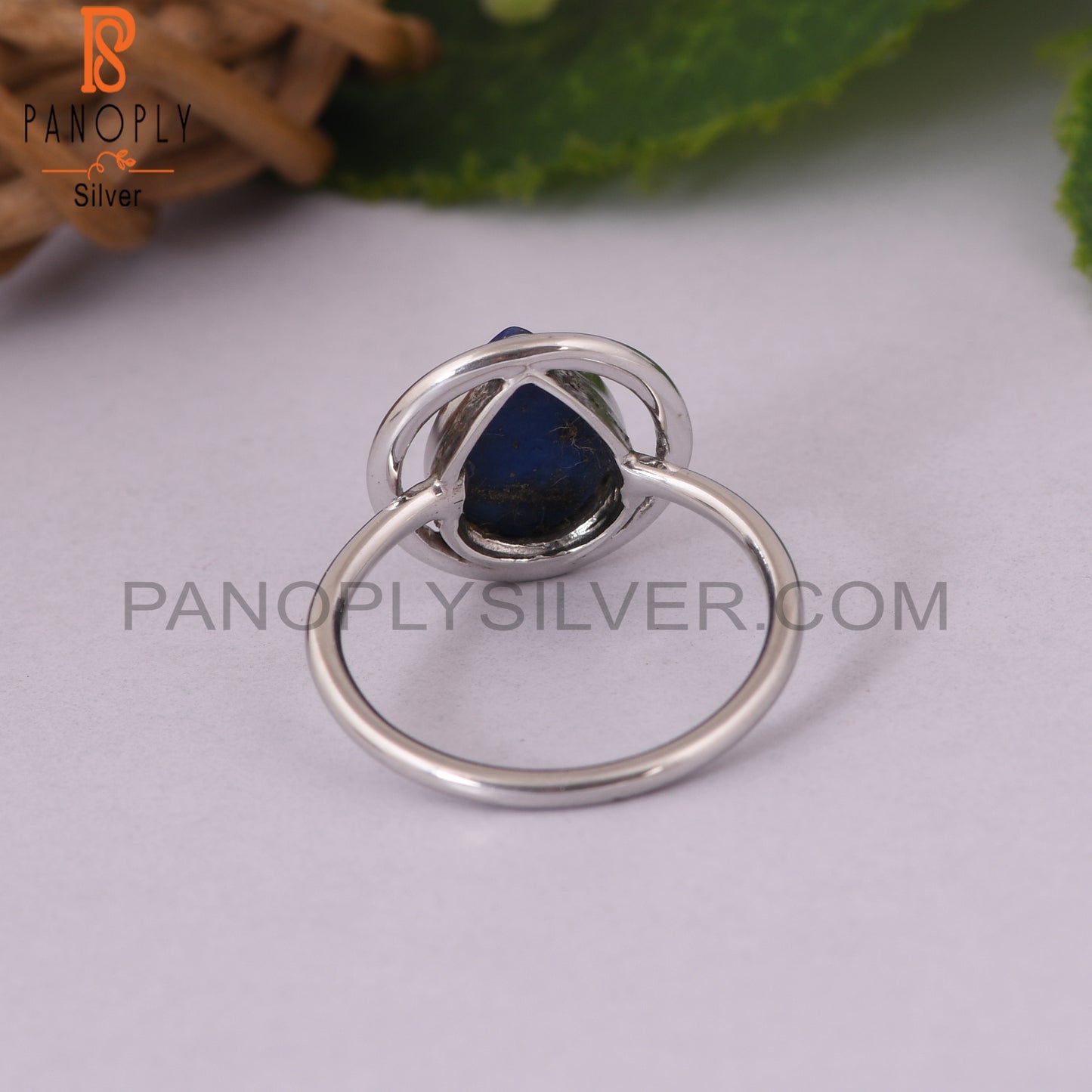Lapis Lazuli 925 Sterling Silver Pear Designer Ring Jewelry