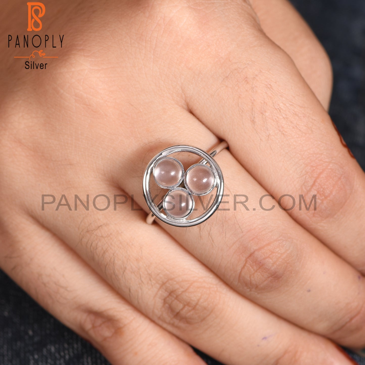 Bezel Set Crystal Quartz 925 Sterling Silver Chakra Rings