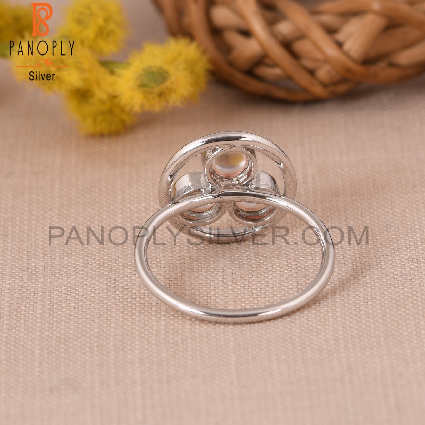 Bezel Set Crystal Quartz 925 Sterling Silver Chakra Rings