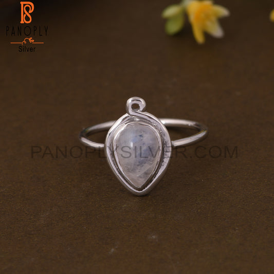 Rainbow Moonstone 925 Silver Rings Customized Jewellery